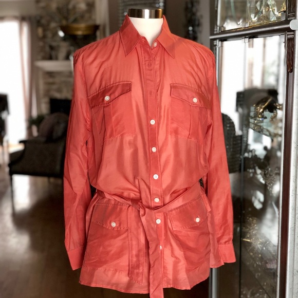 ‼️SOLD‼️NEW Ralph Lauren Women's Silk Safari Tunic - Picture 3 of 8